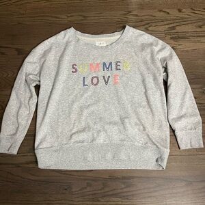 LOFT SUMMER LOVE GRAY SWEATSHIRT - SIZE L
